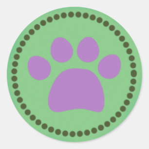 Green Paw Print Sticker