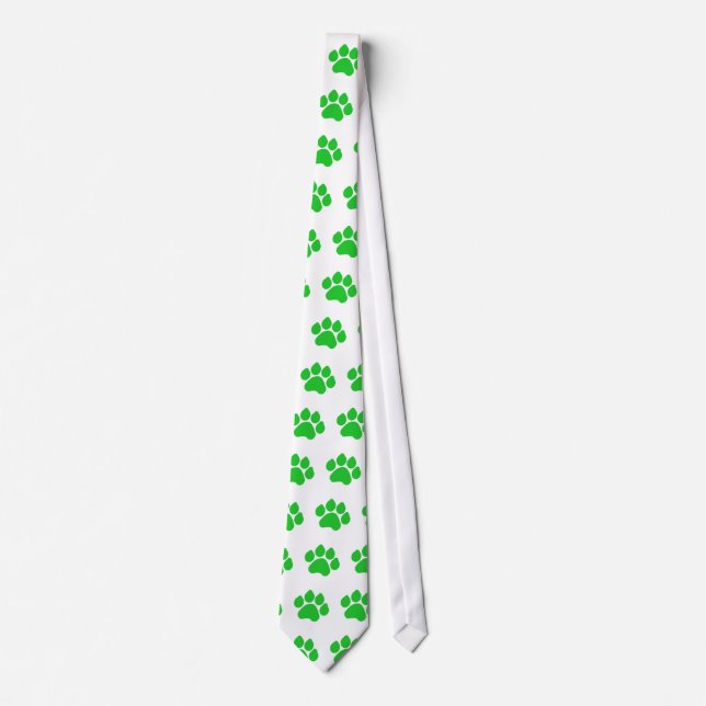 Green Paw Print Tie (Front)