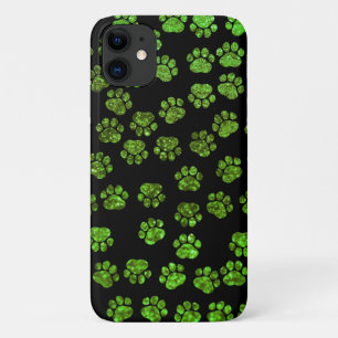 Green Paws, Glitter Paws, Green Glitter, Dog Paws Case-Mate iPhone Case