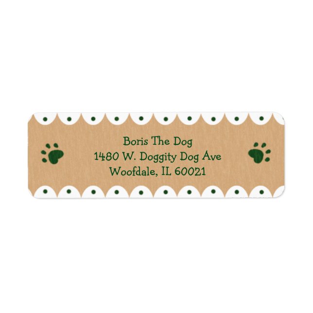Green Paws Small Address Labels (Front)