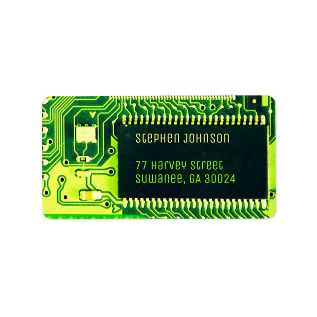 Green PCB board, electronic parts printed circuit Label (Front)