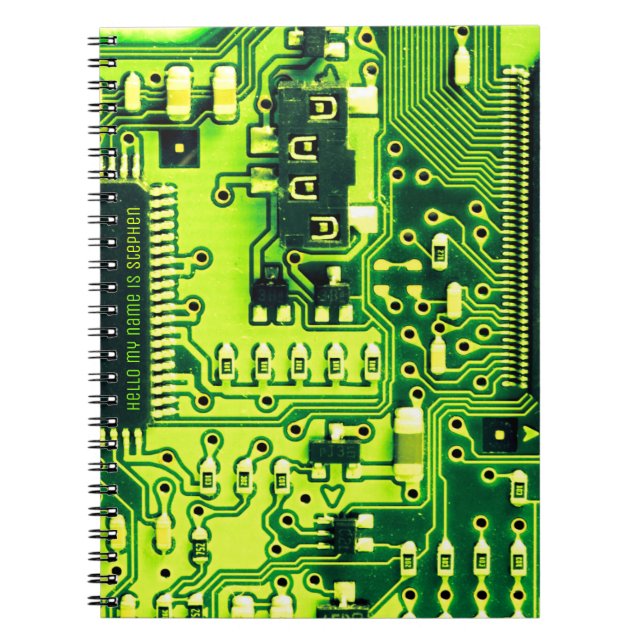 Green PCB board, electronic parts printed circuit Notebook (Front)