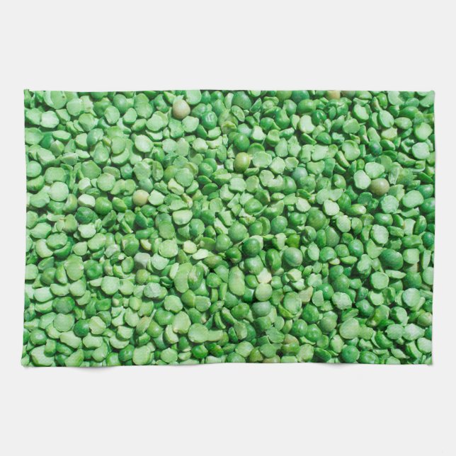 Green pea background tea towel (Horizontal)