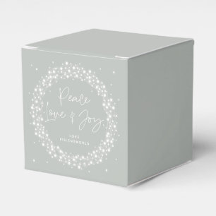 Green Peace Love+Joy Christmas Sparkling Lights Favour Box