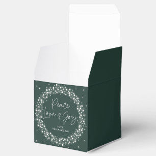 Green Peace Love+Joy Christmas Sparkling Lights Favour Box