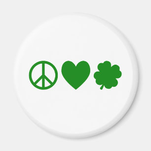 Green Peace Love & Shamrocks Magnet