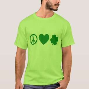 Green Peace Love & Shamrocks T-Shirt
