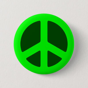 Green Peace Sign 6 Cm Round Badge