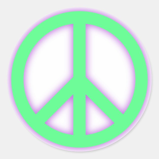 Green Peace Sign Classic Round Sticker (Front)