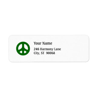 Green Peace Sign Custom Return Label