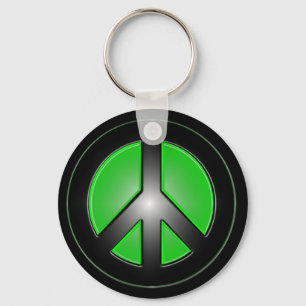 green peace sign key ring