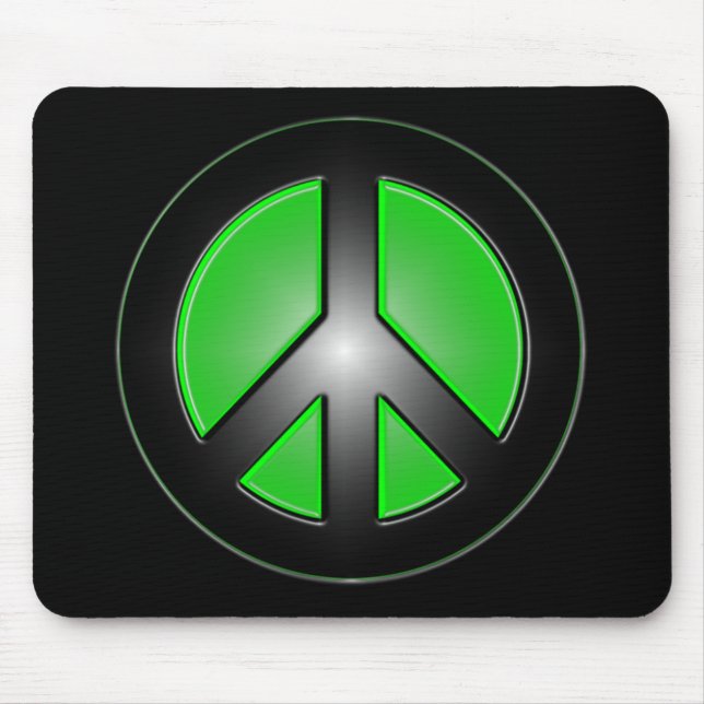 green peace sign mouse pad (Front)