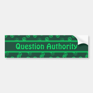Green Peace Sign Pattern w/ Custom Text Bumper Sticker
