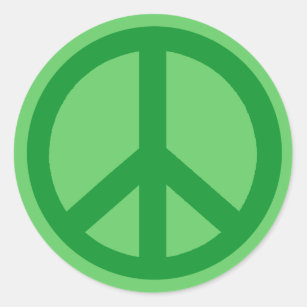 Green Peace Sign Products Classic Round Sticker