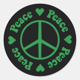 Green Peace Sign Sticker