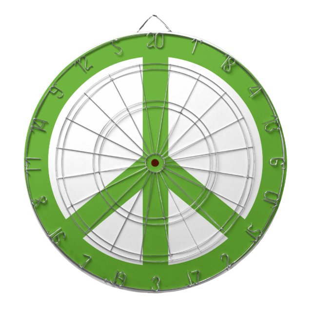 Green Peace Sign Symbol Dartboard (Front)
