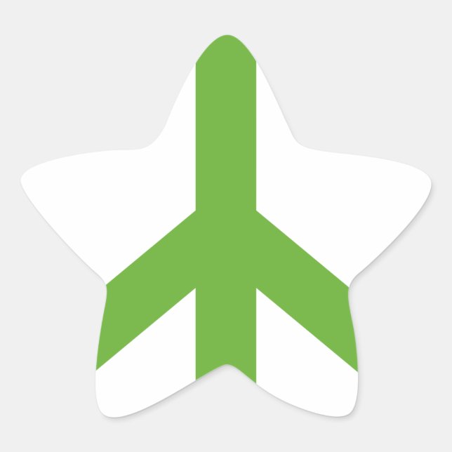 Green Peace Sign Symbol Star Sticker (Front)