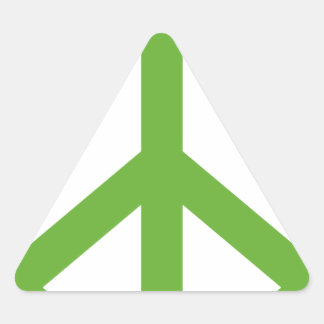 Green Peace Sign Symbol Triangle Sticker