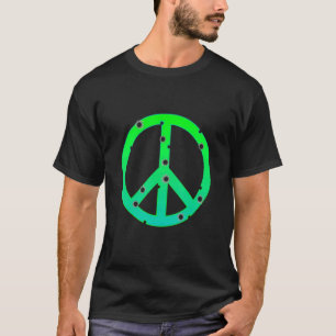 Green Peace Sign With Bullet Holes Save The Peace T-Shirt