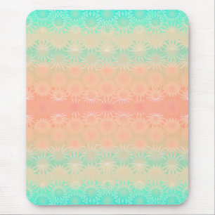 Green, Peach, Melon and Coral Geometric Mouse Pad