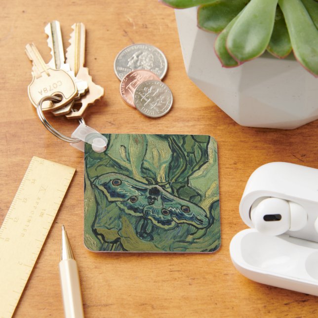 Green Peacock (Emperor) Moth by Vincent van Gogh Key Ring (Desk)