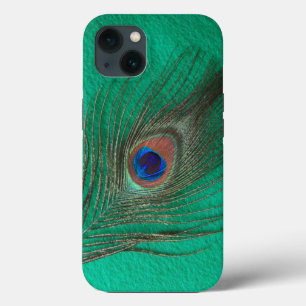 Green Peacock Feather iPhone 13 Case