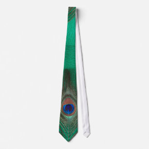 Green Peacock Feather Tie