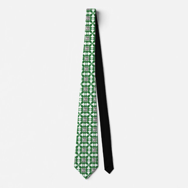 Green Pear shaped Diamond Pattern Tie (Front)