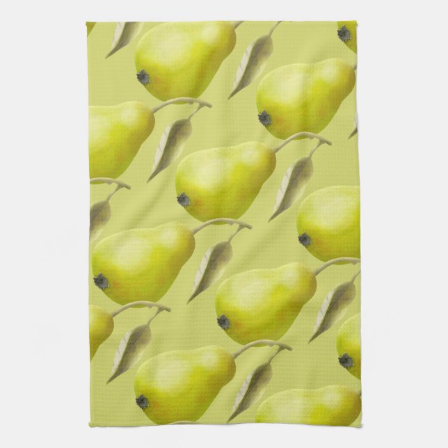 Green Pears Tea Towel (Vertical)