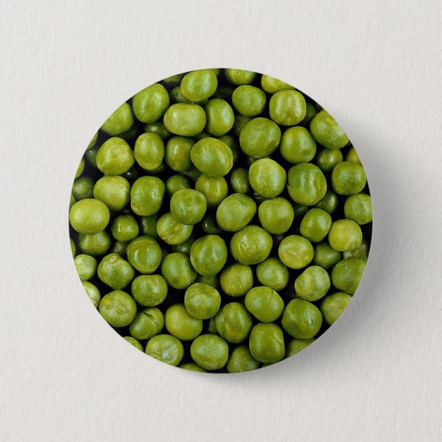 Green peas 6 cm round badge (Front)
