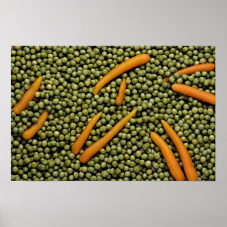 Green peas and carrots poster