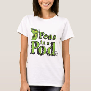 Green Peas Drawing Vegetable Art 2 Peas in a Pod T-Shirt