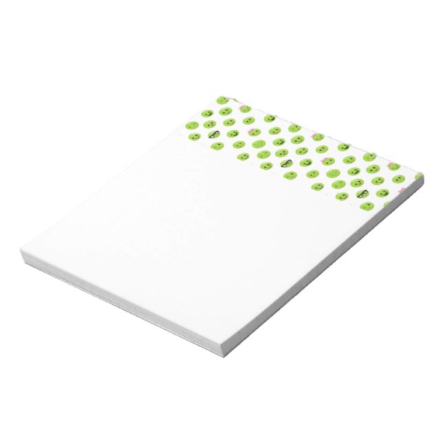 Green Peas Emoticon Face Healthy Vegetables Humour Notepad (Rotated)