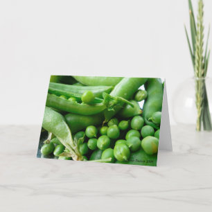 Green peas greeting card