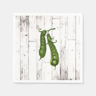 Green Peas Pea White Wood Rustic Baby Shower Napkin
