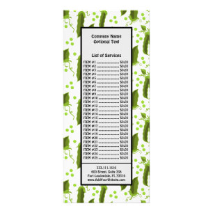 Green Peas Plants Leaves Round Vegetable Foods Rack Card