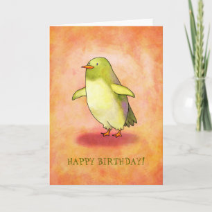 Green Penguin Greeting Card(customisable) Card
