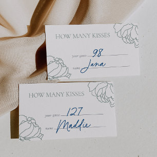 Green   Peony Garden "How Many Kisses" Guess Card