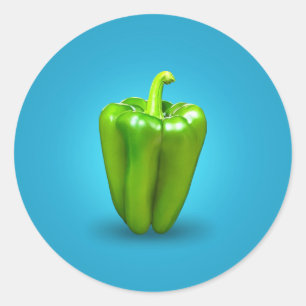 Green pepper Classic Round Sticker