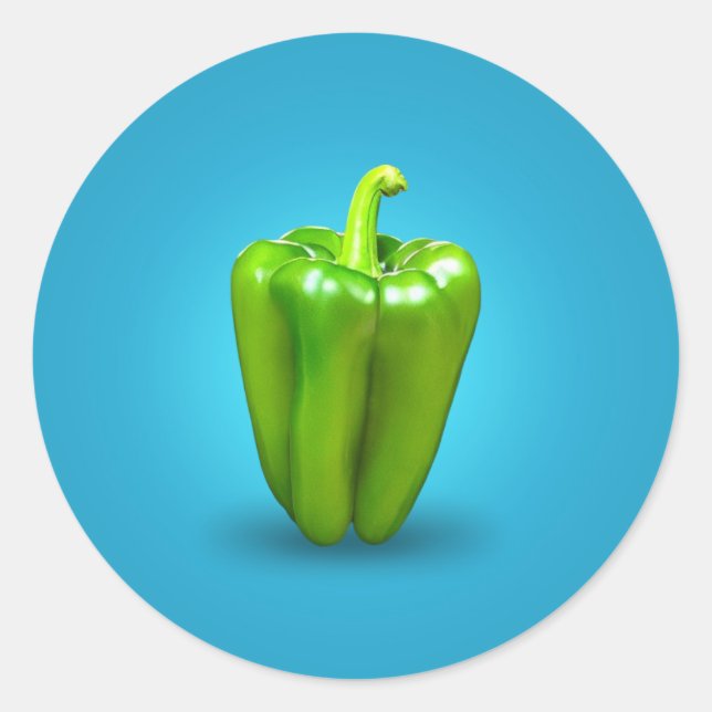 Green pepper Classic Round Sticker (Front)