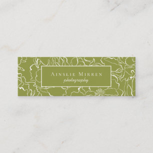 Green Pepper Simply Floral Mini Business Card