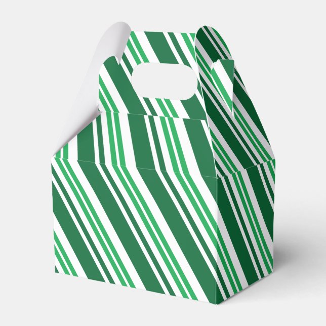 Green Peppermint Stripe Favour Box (Front Side)