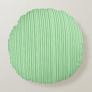 Green peppermint striped round cushion