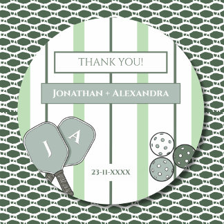 Green Perfect Match Couple Bridal Shower Thank You Classic Round Sticker