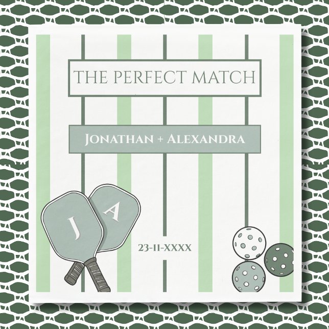 Green Perfect Match Couples Bridal Shower Napkin (Creator Uploaded)