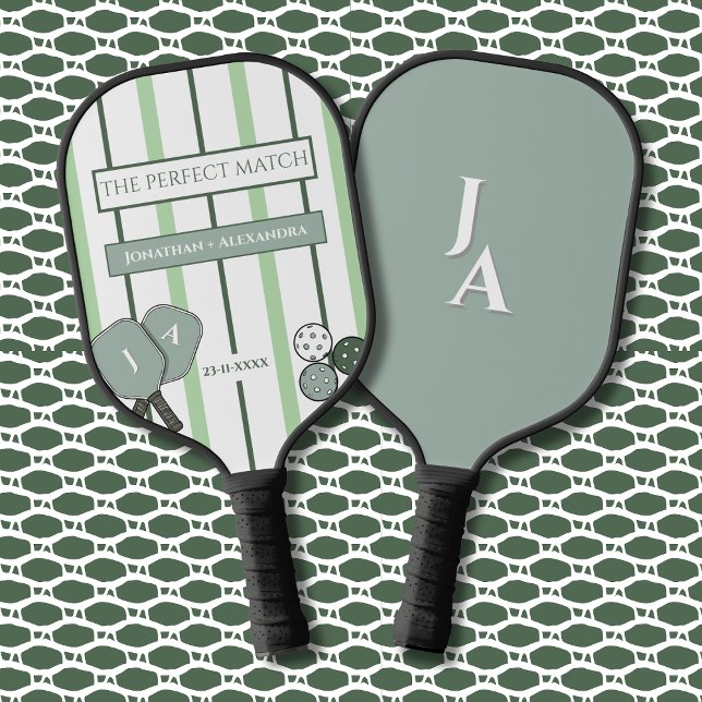 Green Perfect Match Couples Shower  Pickleball Paddle (Creator Uploaded)
