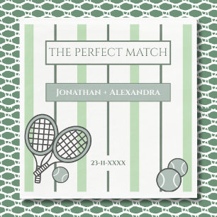 Green Perfect Match Tennis Couples Bridal Shower Napkin