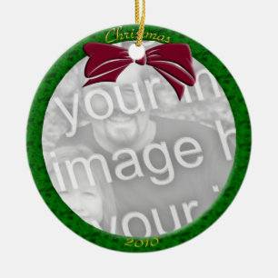 Green Personalise Photo Ornament