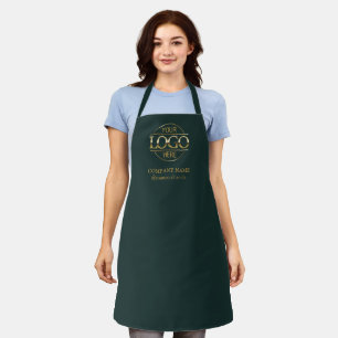 Green Personalised Apron with Logo Custom Uniform