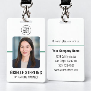 Green Personalised Business Employee Photo ID Badge